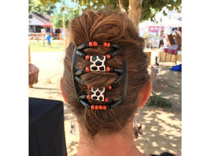 African Butterfly Thick Hair Comb - Stones & Bones Black 117