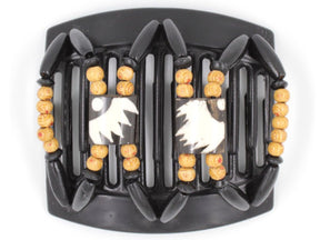 African Butterfly Thick Hair Comb - Stones & Bones Black 62
