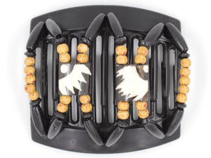 African Butterfly Thick Hair Comb - Stones & Bones Black 62
