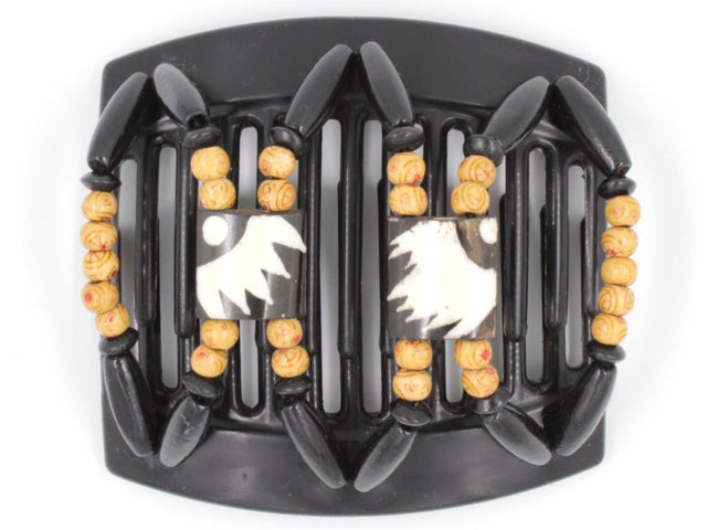 African Butterfly Thick Hair Comb - Stones & Bones Black 62