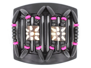 African Butterfly Thick Hair Comb - Stones & Bones Black 63