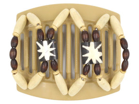 African Butterfly Thick Hair Comb - Stones & Bones Blonde 60