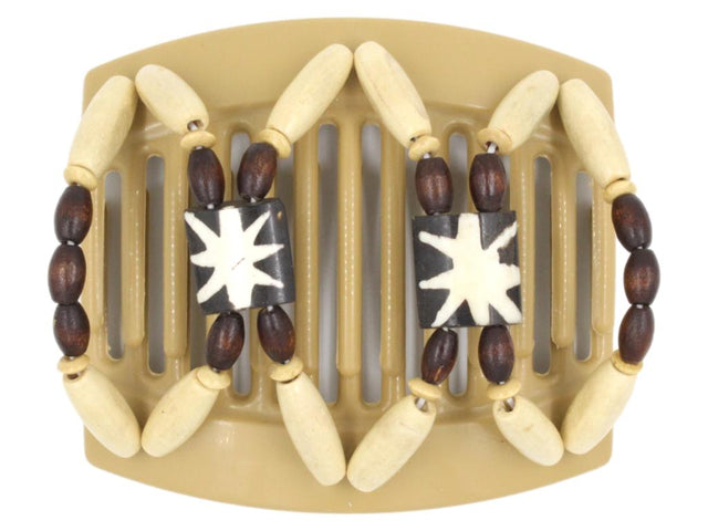 African Butterfly Thick Hair Comb - Stones & Bones Blonde 60