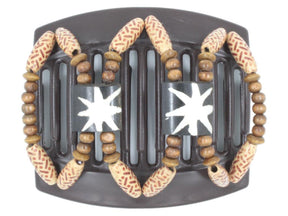 African Butterfly Thick Hair Comb - Stones & Bones Brown 100