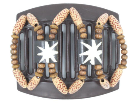 African Butterfly Thick Hair Comb - Stones & Bones Brown 100