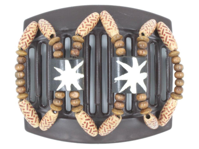 African Butterfly Thick Hair Comb - Stones & Bones Brown 100