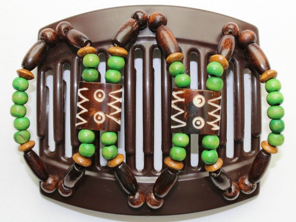 African Butterfly Thick Hair Comb - Stones & Bones Brown 41