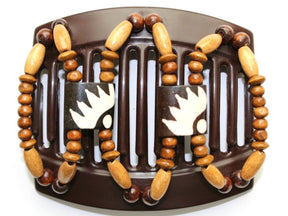 African Butterfly Thick Hair Comb - Stones & Bones Brown 45