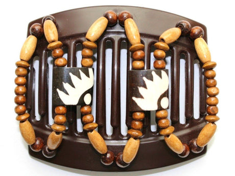 African Butterfly Thick Hair Comb - Stones & Bones Brown 45
