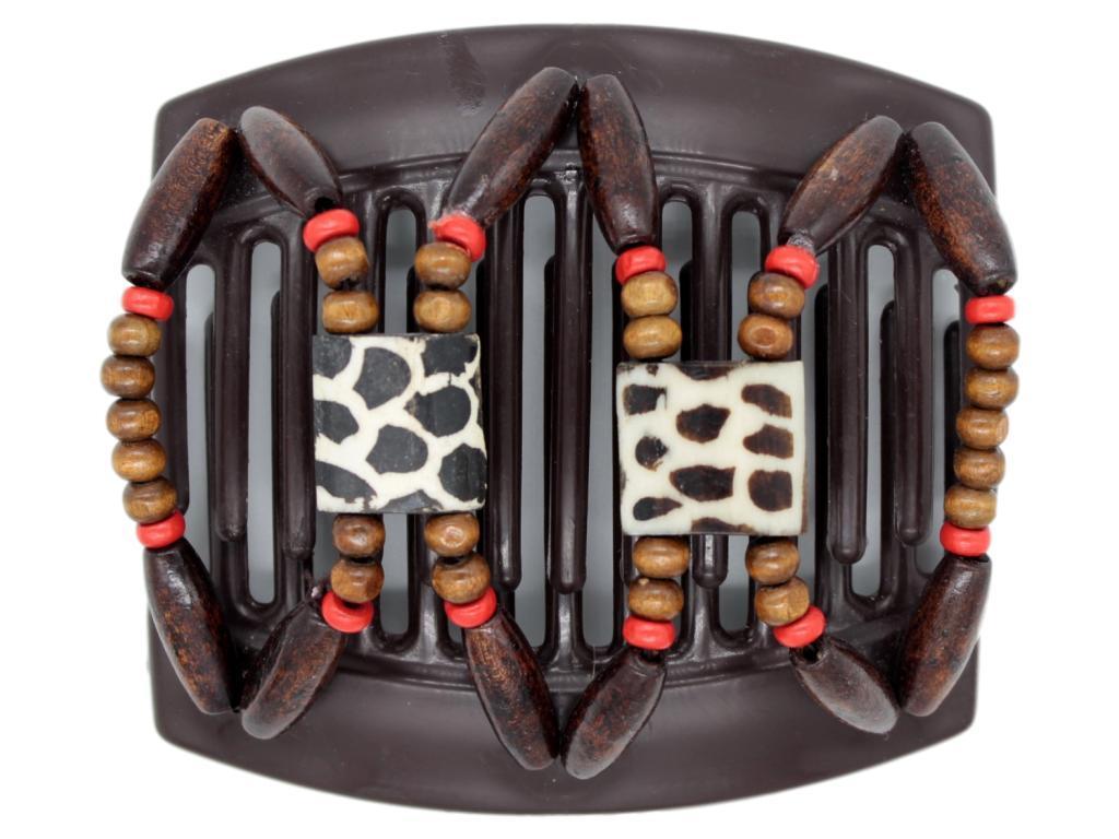 African Butterfly Thick Hair Comb - Stones & Bones Brown 72