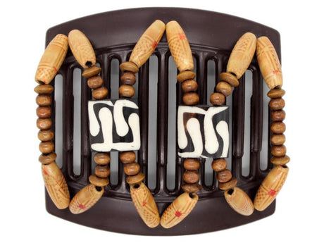 African Butterfly Thick Hair Comb - Stones & Bones Brown 73