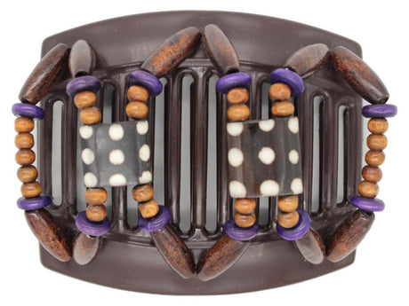 African Butterfly Thick Hair Comb - Stones & Bones Brown 74
