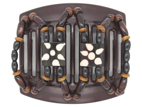 African Butterfly Thick Hair Comb - Stones & Bones Brown 75
