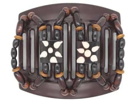 African Butterfly Thick Hair Comb - Stones & Bones Brown 75