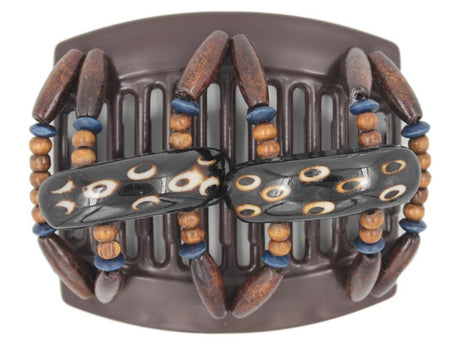 African Butterfly Thick Hair Comb - Stones & Bones Brown 81
