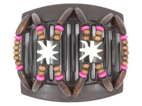 African Butterfly Thick Hair Comb - Stones & Bones Brown 97