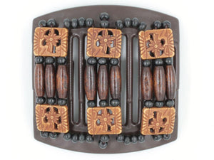 African Butterfly Thick Hair Comb - Tripla Brown 29