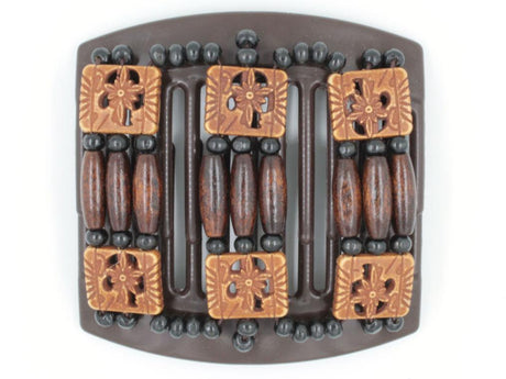 African Butterfly Thick Hair Comb - Tripla Brown 29