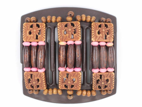 African Butterfly Thick Hair Comb - Tripla Brown 37