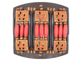 African Butterfly Thick Hair Comb - Tripla Brown 42