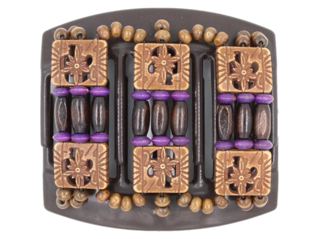 African Butterfly Thick Hair Comb - Tripla Brown 48