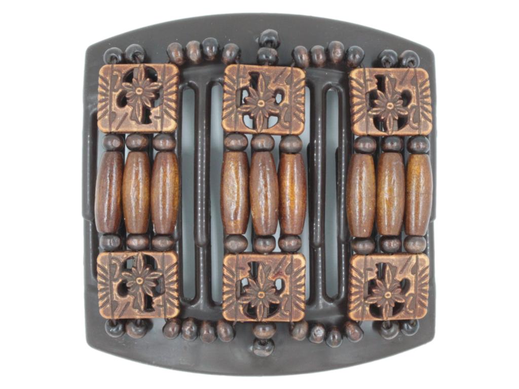 African Butterfly Thick Hair Comb - Tripla Brown 57